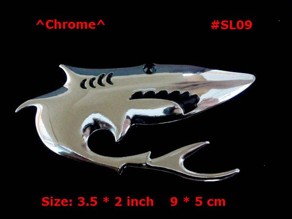 3D 3.5 shark logo Emblem Chrome Decal Sticker SL09  