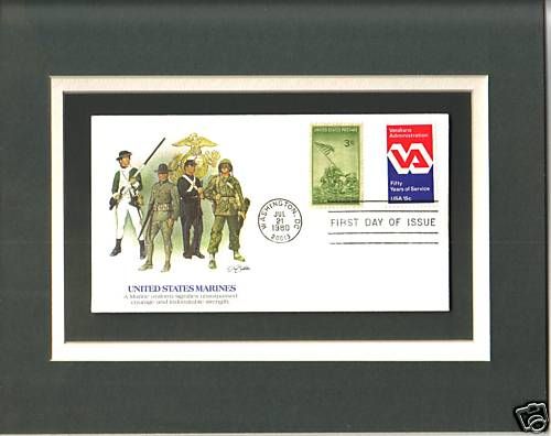 US Marines Uniforms   Matted Veterans Adm. Postal Cover  