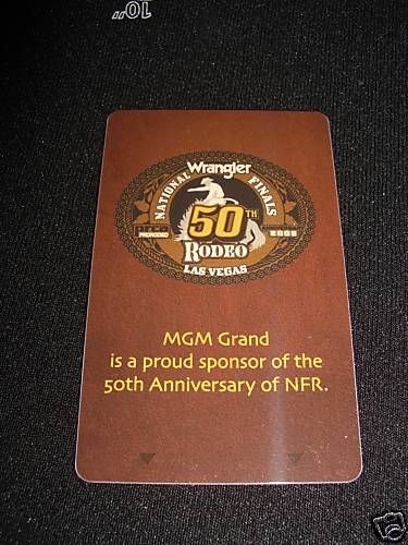 MGM Hotel room key card NFR rodeo 50th ann 2008 Vegas  