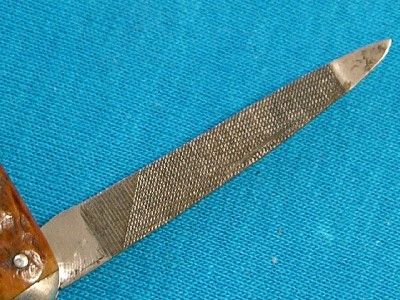 ANTIQUE EMPIRE WINSTED CT PEACH SEED BONE PEN KNIFE KNIVES POCKET 
