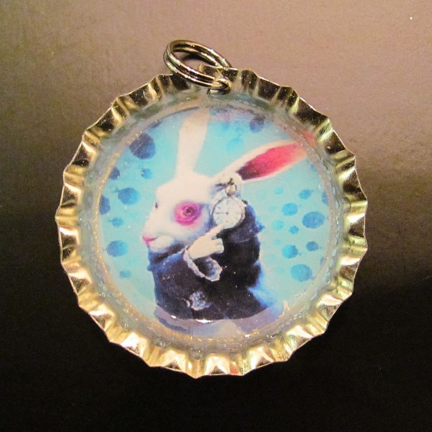 Alice in Wonderland White Rabbit charm necklace Tim Burton  