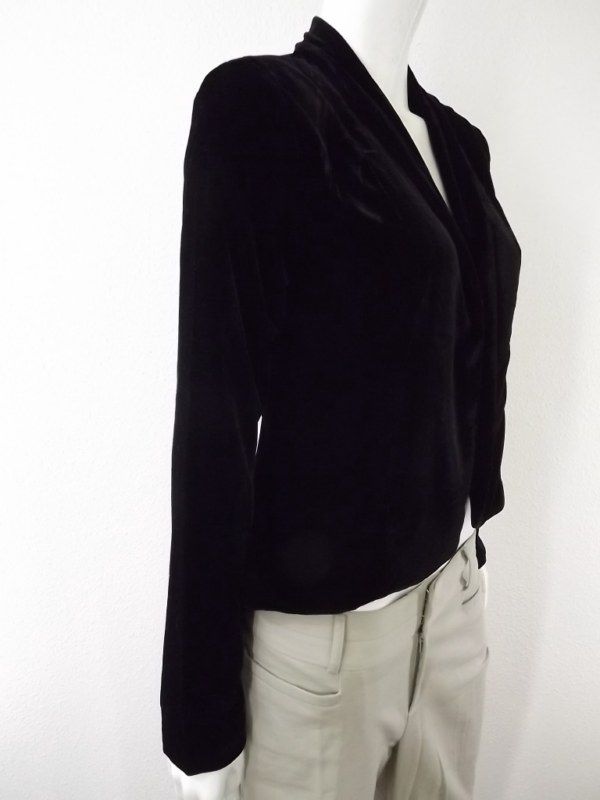 NWT $98 Womens black velvet open front tuxedo style blazer BB Dakota M 