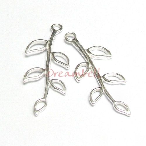 Sterling Silver Tree Leaf Pendant Dangle Charm SCP383W  