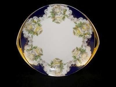 ROSENTHAL DONATELLO Hand Painted Roses COBALT BLUE PLATE TRAY  