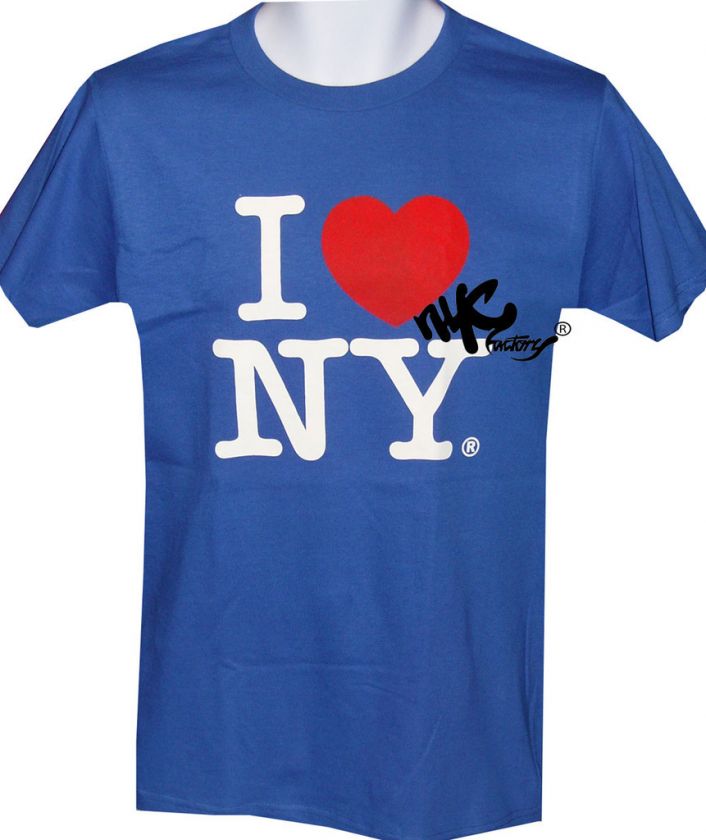 NEW I LOVE NY T SHIRT REGULAR BLUE TEE COTTON HEART M  