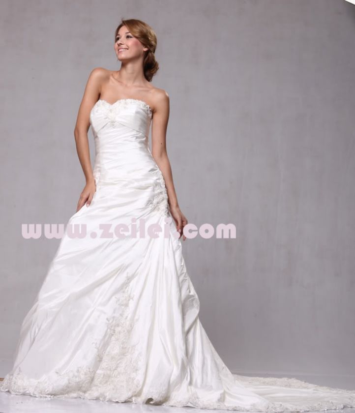W72 Embroidery Sweetheart Neckline Bridal Wedding Formal Ball Gown