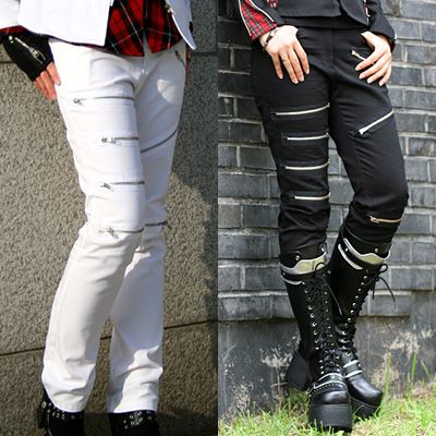 zipper gothic fashion emo punk kei trousers punk pants  