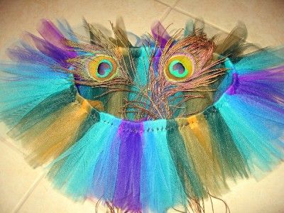 Exotic Peacock micro mini skirt tutu Rave Costume  