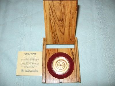 ISRAEL 1985 LIGHT by Y. AGAM 1oz GOLD STATE MEDAL +COA +OLIVE WOOD BOX 