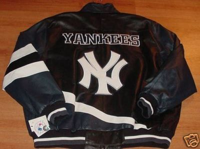 New York Yankees Leather Jacket Large MLB Coat G 3  