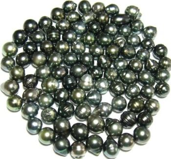 Lot of 10 9 10 MM Baroque Loose Tahitian Black Pearls  