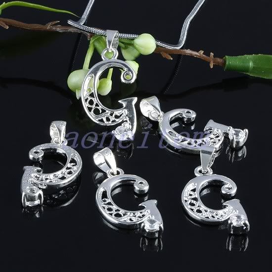 CLEAR AUSTRIAN CRYSTAL LETTERS ALPHABET WORDS BEADS PENDANT CHARMS FIT 