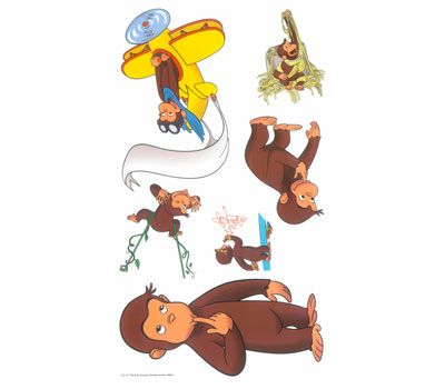 24 Curious George Room Wall Stickers Decals Stick Ups  